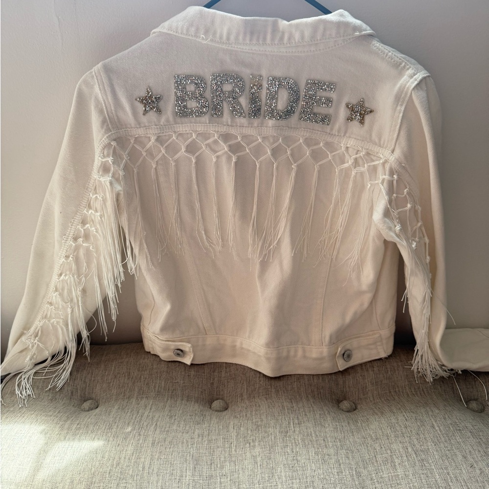 White Fringe Bride Jacket
